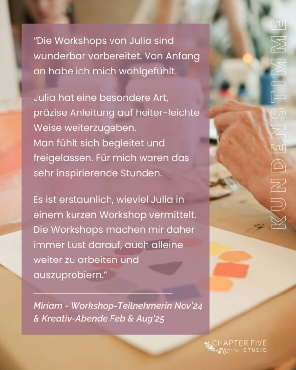 Workshop Abstraktes Malen – Akryl & Mixed Media (15. November 2025) – Bild 4