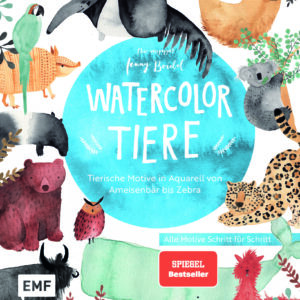Titelbild des Aquarellbuchs Watercolor Tiere von Jenny Boidol